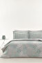 Leandra 100% Cotton Double Duvet Cover Set - Sage