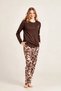 Large Size Long Sleeve Women's Pajamas Set - 4