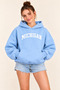 Women's Michigan Printed Oversize Cotton Hooded Sweatshirt