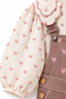 Girl's Heart Patterned Velvet Salopet Jumpsuit and Shirt Set – Casual Children's Jumpsuit with Suspender Pockets - 3