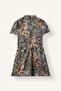 Crew Neck Floral Pattern Jacquard Short Sleeve Mini Dress I8738Ax26Au - 7