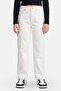 Kids Girl Solid Cargo Jeans, White