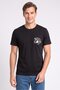 Men Crew Neck Short Sleeve Graphic Print T-Shirt, Black