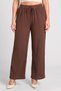 Women Regular Fit Textured Wide Leg Pants, Dark Brown