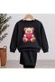 Team Sweatshirt Heart Bear Knitted Printed Girls Boys Crew Neck
