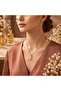 Gold Color Zircon Stone Cat Figure Steel Necklace - 2