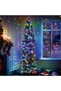 Dual Color Prelit Slim Artificial Christmas Tree, Timer & 9 Light Modes, Fire Resistant Hinged Xmas Tree with Metal Stand, Indoor Home Decoration, Sizes:120cm/150cm/180cm/210cm/240cm/300cm - 5