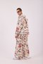 Men's White Ethnic Patterned Loose Suit - 5