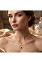 Gold Color Dolphin Starry Sky Design Steel Necklace - 2