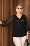 Plus Size Stylish Blouse with Sequin Embroidery - 6