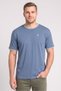 Men Crew Neck Short Sleeve Embroidered Logo T-Shirt, Dusty Blue