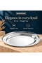 Stainless Steel Deep Oval Serving Tray 40cm, Stackable Food Serving Platter, Dishwasher Safe, Silver, 1 Piece - 3