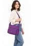Water Resistant Fabric Multi-Compartment Crossbody Shoulder Bag Women's Shoulder Bag 4110 Purple