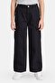Kids Girl Plain Cargo Pants, Jet Black