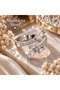 Silver Color Zircon Stone Adjustable Steel Ring