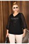 Plus Size Stylish Blouse with Sequin Embroidery - 3