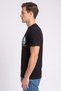 Men Crew Neck Short Sleeve Brand Logo T-Shirt, Black - 3