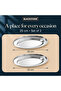 Stainless Steel Deep Oval Serving Tray 25cm, Stackable Food Serving Platters, Dishwasher Safe, Silver, Set of 2 - 4