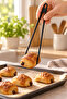 Black Silicone Frying Tongs – 29 cm Large Serving and Grilling Tongs - 6
