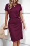 Women's short sleeve crew neck short viscose two thread dress