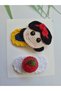 Fairytale Princess and Apple Themed Model Knitted Handmade Antiallergic Gift Children's Hair Accessory 2-Piece Snap Knitted Hair Accessory Clip - 4