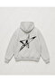 Gray Star Street Detailed Oversize Unisex Sweatshirt