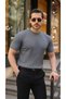 Men's ribbed crew neck short sleeve t-shirt - 5
