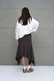 Brown Asymmetrical Cut Midi Skirt 18167 - 5