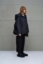 Black Asymmetrical Oversize Puffer Jacket 18256 - 6