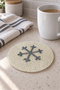 Beaded Coasters Set of 2 Snowflake Beige 12X12 cm