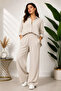 Sofya linen shirt and pants set - long sleeve - cream