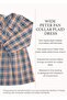 Wide Baby Collar Plaid Winter Girl's Dress - 5