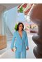 Female Clothing Mulberry Buttoned Blazer Jacket Stretchy Trousers Stylish Women's Suit - 3