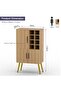 Home Bar Cabinet with Liquor Bottle Rack Wooden Storage Cabinet with 8 Bottle Storage Open Compartments Ideal for Home Bar, Living Room - Coco Bolo - 6