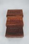 Hand Carved Wooden 3-Piece Box Set, Red Velvet Covered Dowry Jewelry and Valuables Box - 5