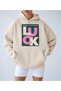 Women's Oversize Mold Mix Printed Hooded Sweatshirt