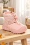 Pp-1501 2420 Baby Girl Powder Color Shiny Daily Sports Boots Shoes