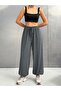 Women's Viscose Ribbed Waist Lace-Up Elastic Pockets Elastic Cuffs Loose Jogger Trousers - Anthracite - 4