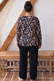 Patterned Large Size Oversized Buttoned Viscose Knitted Pajama Set - 3