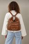 Women's Tan Multi-Compartment Soft Leather Adjustable Strap Flap Shoulder and Backpack Bag - 4