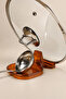 Lid and Spoon Holder Stand - Countertop Ladle Rest, Spoon Rest, Spatula and Pot Lid Holder - Amber/Amber Color - 5
