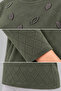 Women's Water Drop Stone Embroidered Crew Neck Comfortable Fit Knitwear Sweater C27051-Khaki - 5