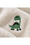 Dinosaur Patterned Embroidered Baby Blanket 90 X 110 Cream Wellsoft - 2
