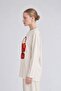 Relaxed Fit Patterned Thin Sweatshirt Beige - 3