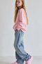Girl's Oversize Sweatshirt Basic Pink – Crew Neck, 3-Ply Fleece - 4