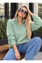 Women's Half Zipper High Neck Slim Knit Tri̇ko Sweater Kpln - 3
