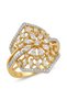 Gold Plated Cushion Marquise Halo Cluster Cocktail Ring for Women