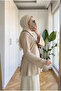Women's Tunic Blouse with Crossed Lace-Up Back and Corsage Detail, 70 cm