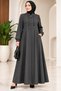 Lined Winter Mevlana Cut Stylish Quality Seasonal Stylish Collar Winter Belted Ferace Coat - 2