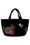 Women's Vegan Black Medium Tote Bag - Blooming in the Dark Design - 4